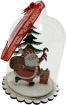 kersthanger stolp met kerstman 6 x 9 cm transparant