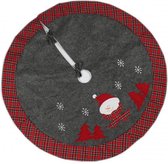 Boomkleed sneeuwpop 90 cm polykatoen rood/zwart