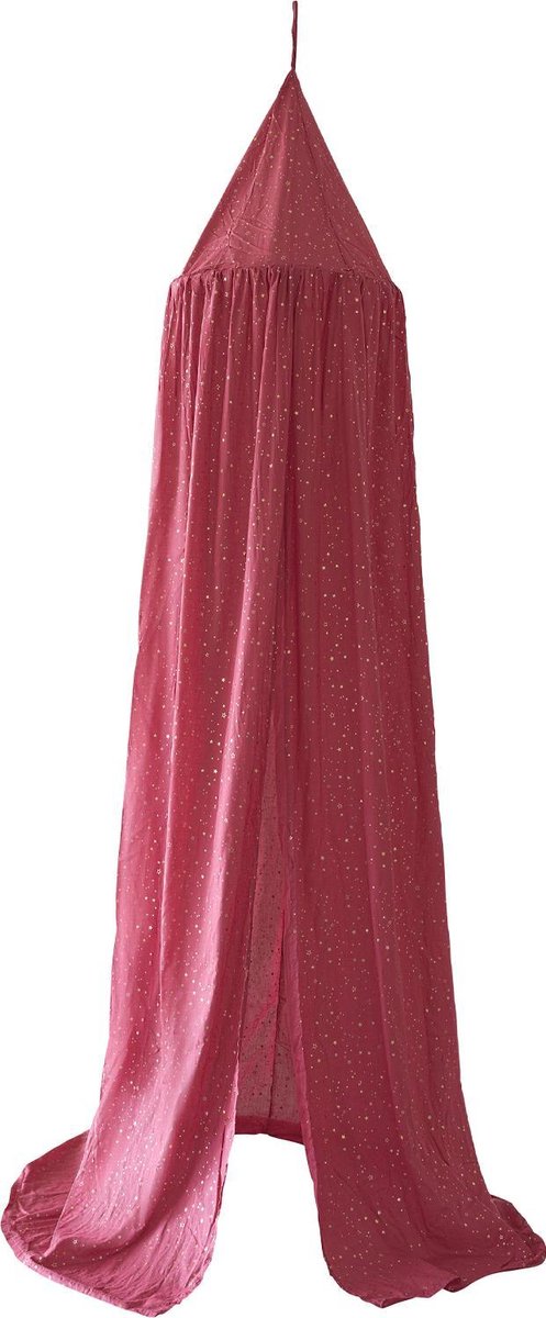 LilyLou hemeltje - 100% katoen - klamboe - 245 cm ↕ - Roze met gouden sterrenprint LilyLou hemeltje - 100% katoen - klamboe - 245 cm ↕ - Roze met gouden sterrenprint