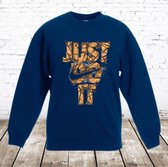 Blauwe sweater Just do it -s&C-146/152-Trui jongens