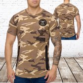 T-shirt heren army bruin eagle 882 -Violento-L-t-shirts heren