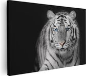 Artaza - Peinture sur toile - Tigre aux yeux bleus - Zwart Wit - 30 x 20 - Klein - Photo sur toile - Impression sur toile