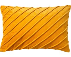 foto van Dutch Decor PACO - Sierkussen velvet 40x60 cm Golden Glow - geel - Inclusief binnenkussen