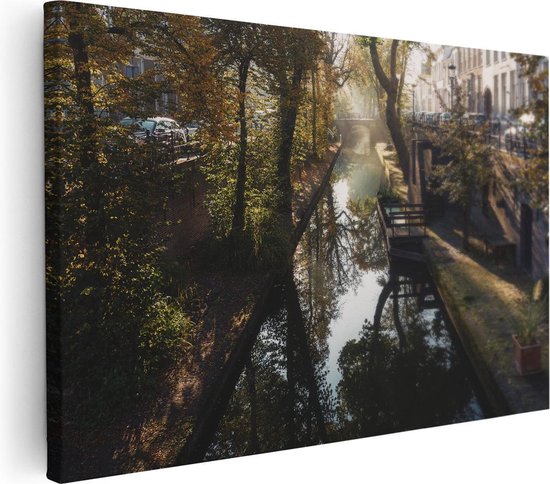 Artaza - Peinture sur toile - Nieuwe Gracht à Utrecht - 120x80 - Groot - Photo sur toile - Impression sur toile