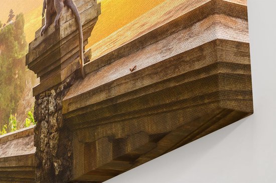 Artaza Peinture Sur Toile Singe Au Temple D'Uluwatu À Bali - 120x80 - Groot - Photo Sur Toile - Impression Sur Toile