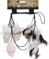 decoratieslinger bruidschedels & bruidegomschedels 120 cm zwart/wit