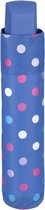 paraplu Mini 96 cm stippen dames blauw