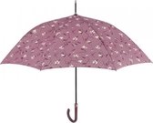 paraplu bloemen dames 112 cm microvezel roze
