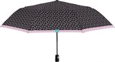paraplu veertjesprint dames 96 cm microvezel zwart