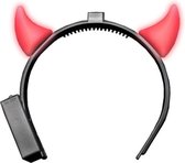 diadeem rood licht Duivel zwart/rood one-size