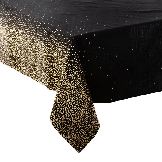 Nappe rectangulaire imprimé argent - 150 x 240 cm - Noir