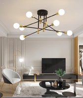 Moderne kroonluchter - Zwarte plafondlamp - Hanglamp in Noorse stijl - 8 lampen