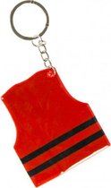 sleutelhanger veiligheidsvest junior 7 cm rood