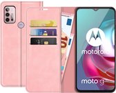 Motorola Moto G20/Moto G30/Moto G10 Bookcase hoesje - Just in Case - Effen Roze - Kunstleer