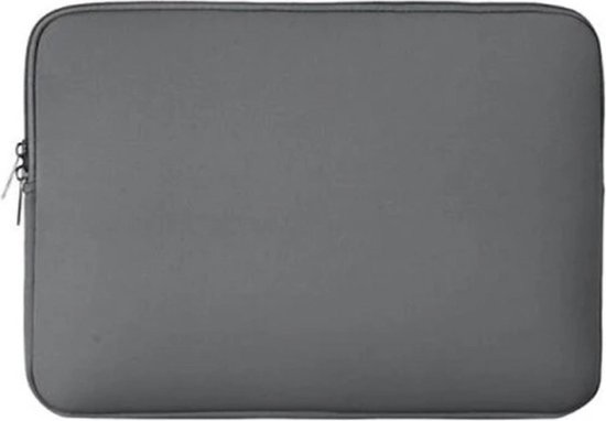 Laptop sleeve voor - extra bescherming -Dubbele Ritssluiting - Soft Touch - hoes -spatwaterbestendig - 16 inch ( Grijs )