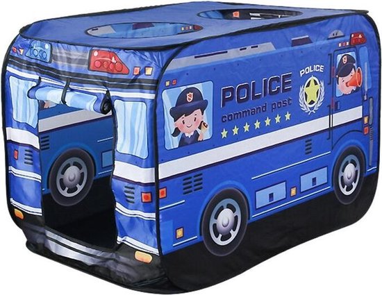 Nixnix - Speeltent politie auto - Kindertent - Speelhuis - Speelgoed - Pop-up