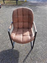 Stoel Andrea lichbruin-Industrieel-Leer-Comfortabel