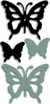 3D-muurstickers Butterflies 15,5 x 34 cm 4-delig