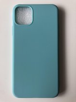 Siliconen  back cover case - Geschikt voor iPhone 11 Pro Max - TPU hoesje Turquoise