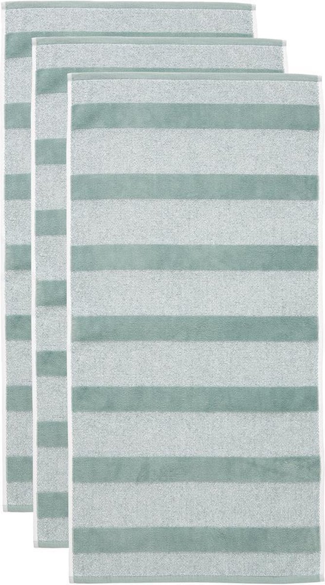 Beddinghouse Sheer Stripe set van 3 Handdoeken - 50x100 cm - Groen
