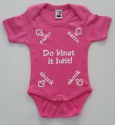 Romper met Friese tekst | maat 68 | Do kinst it heit | Fuchsia roze