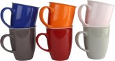 Orange85 Koffiekopjes - Koffiemok - 6 stuks - Diverse kleuren - 320 ml - Aardewerk