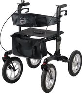 Mobinova Outdoor Flex 2.0 De beste en mooiste rollator voor buiten: park of bos, op gras, grind. Klein opvouwbaar, licht in gewicht, 4 grote luchtbanden