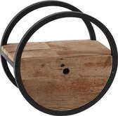 Industriële Rond wandrek hout en metaal 30cm