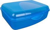 Broodtrommel - Lunchbox - Blauw - Kunststof - 19 x 14 x 7 cm