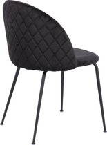 Eetkamerstoel Oslo velvet - Set van 2 - Zwart - Fluweel - Velvet - Eetkamerstoel - Eetkamerstoelen - Woonkamerstoelen