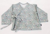 Newborn Overslag Shirtje Handmade Limitid edition Maat 62 veertje groen