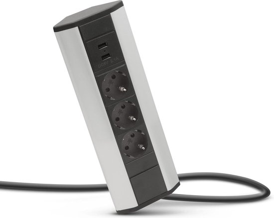 Lam bijvoeglijk naamwoord omzeilen DELIGHT - Inbouw Hoekstekkerdoos met 2X USB en 3 Stopcontacten - Hoek  Stekkerdoos... | bol.com