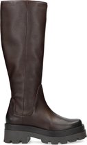 Sacha - Dames - Donkerbruine hoge chelsea boots - Maat 37