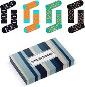 Happy Socks 4 paar in Giftbox van KING OF SOCKS  | Junkfood & Fruit | Maat 41-46 | Geschikt voor foodies!