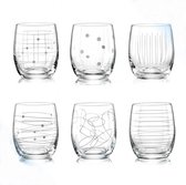 Elements 6 kristallen waterglazen 300ml - Transparant