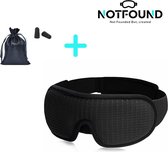 NOTFOUND Luxe Slaapmasker+ Opbergpouch + Geruisloze oordoppen-Slaapmasker Mannen – Slaapmasker Vrouwen – Slaapmaskers – Traagschuim – Oogmasker Slaap