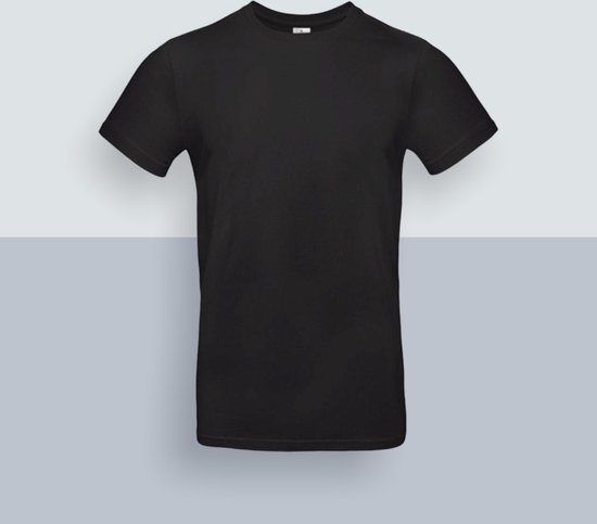 B & C - T-Shirt - pakket van 5 shirts - model heren - effen zwart - maat S  | bol.com