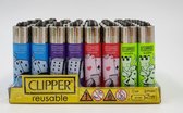 Clipper aansteker Mini - CP22 - Thema 'Game Hands' - 4 stuks - vuursteen aansteker - Classic Flint