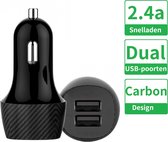 Auto Adapter voor 2 USB Oplaadkabels - Apple iPhone - Samsung - Blackberry - Nokia - LG - Huawei - HTC