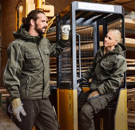 James & Nicholson Veste d'hiver softshell Solid JN886 - Zwart - 4XL