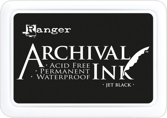 Tampon encreur permanent d'archivage - Noir jais - Noir