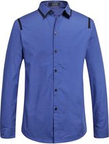 Herenshirt met Lange Mouwen Slim Fit Blauw (Maat XXL) (Gerececonditioneerd A+)