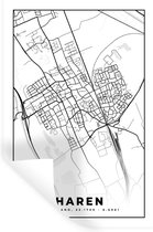 Stickers muraux - Carte - Cheveux - Zwart - Wit - 40x60 cm - Feuille adhésive