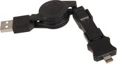 3 in 1 USB Kabel- Lightning / Micro / Mini USB intrekbare