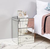 Chroom Nachtkastje voor Slaapkamer - Ladenkast - Slaapkamer Kast - 3 Lades - Nachtkast