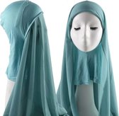 Nieuwe stijle hijab, turkooize hoofddoek, hijab.