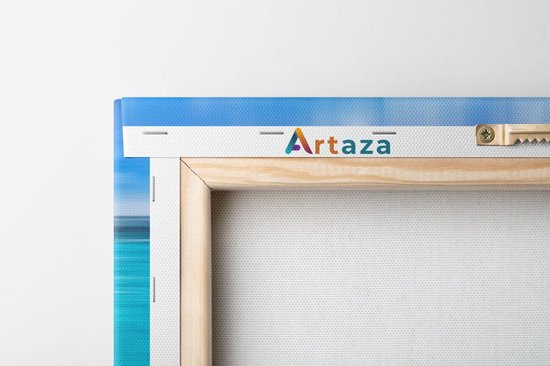 Artaza Toile Peinture Triptyque Eau Bleue De La Mer Des Caraïbes - 90x60 - Photo Sur Toile - Impression Sur Toile