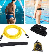 Essensio Zwemtrainer - Zwemelastiek - Zwemgordel - Geel - Zwem Training - Trainingsbanden - Zwem Weerstand - 4 meter - Vakantie accessoire voor in het zwembad - met opbergtas