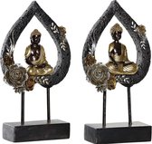 Decoratieve figuren DKD Home Decor Metaal Hars Boeddha (2 pcs) (19 x 7.7 x 35 cm)