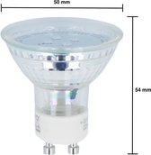 LED Line - LED spot GU10 - 1W - 6500K koud wit licht - vervangt 10W - Glazen behuizing